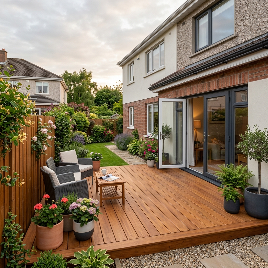 Timber decking corner